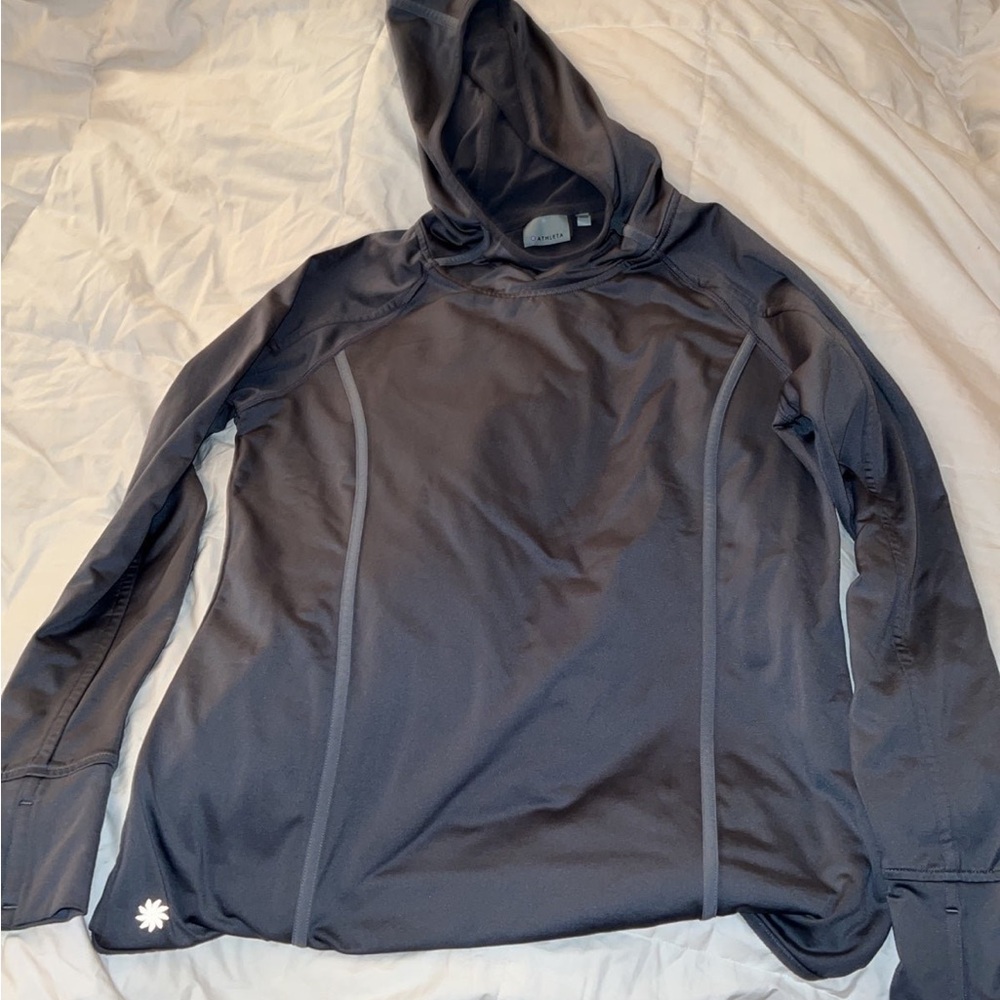 Athleta Gray Hoodie Sweatshirt